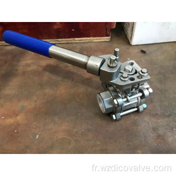 SS304 BSP / NPT Spring Return Handle 3pc Ball Valve